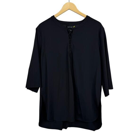Lysse Sharon Black Lace Up Oversized Tunic Top Size L NWOT - Picture 5 of 13
